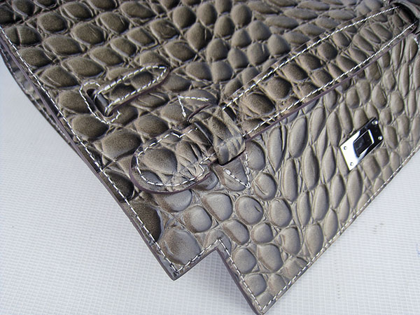 AAA Hermes Kelly 22 CM Python Leather Handbag Grey H008 On Sale